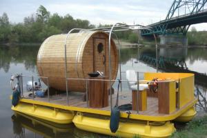 Floating house projects Plastic pontoons for floating houses and bathhouses